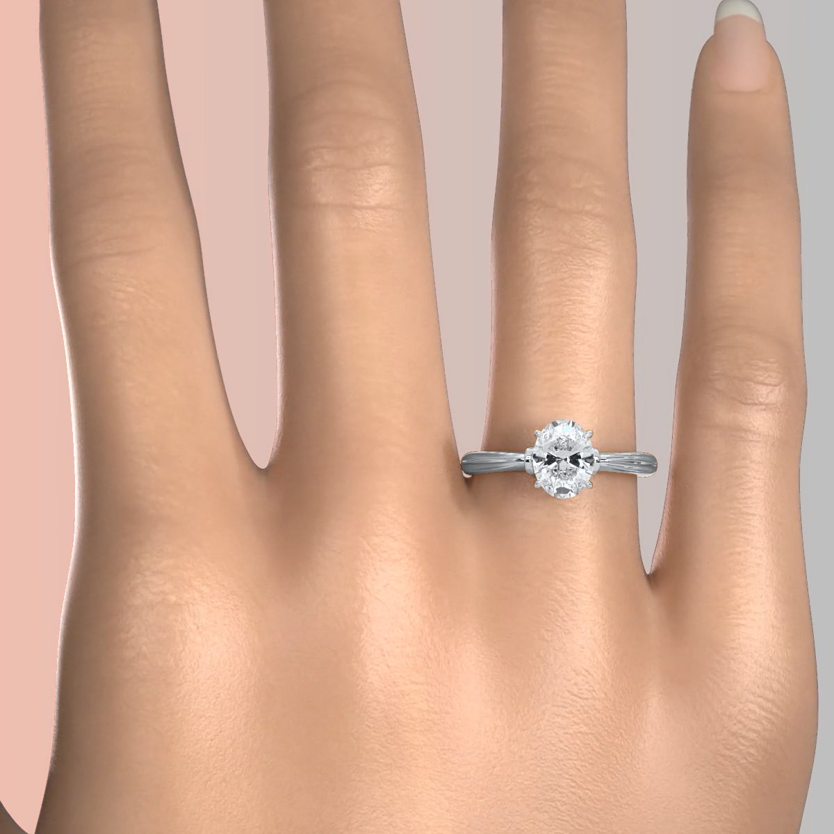 4.2g Ridged Solitaire Prong Set Lab Grown Diamond Engagement Ring IGI Certified 2.6mm 1.00 Ctw.